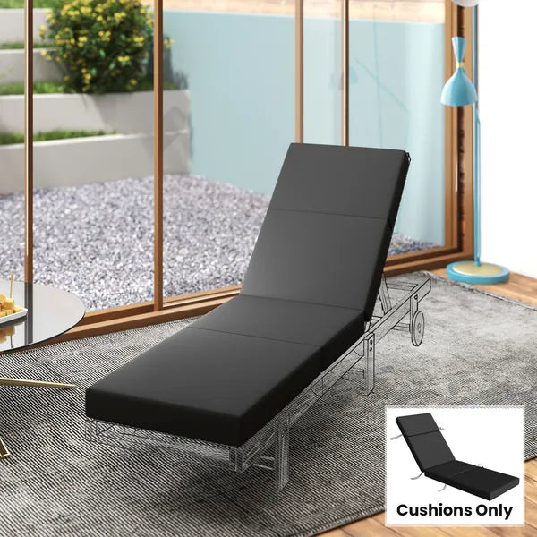 Outsunny Chaise Lounge Cushion, 4" Thick Outdoor Lounge Chair Cushion with Ties for Patio, 21" x 72 ", Gray - product image 10