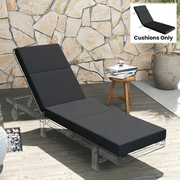 Outsunny Chaise Lounge Cushion, 4" Thick Outdoor Lounge Chair Cushion with Ties for Patio, 21" x 72 ", Gray - product image 8