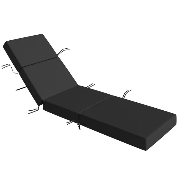 Outsunny Chaise Lounge Cushion, 4" Thick Outdoor Lounge Chair Cushion with Ties for Patio, 21" x 72 ", Gray - product image 11