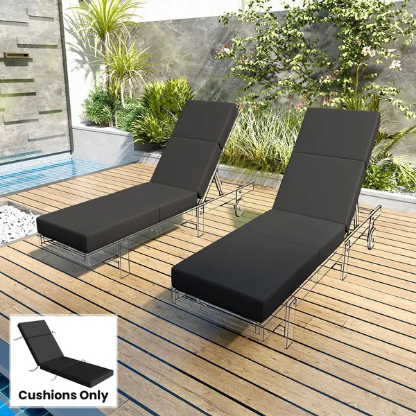Outsunny Chaise Lounge Cushion, 4" Thick Outdoor Lounge Chair Cushion with Ties for Patio, 21" x 72 ", Gray - product image 9