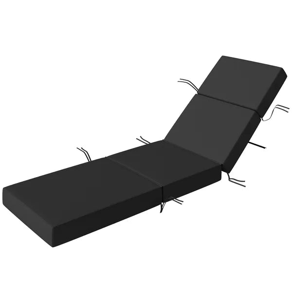 Outsunny Chaise Lounge Cushion, 4" Thick Outdoor Lounge Chair Cushion with Ties for Patio, 21" x 72 ", Gray - product image 1
