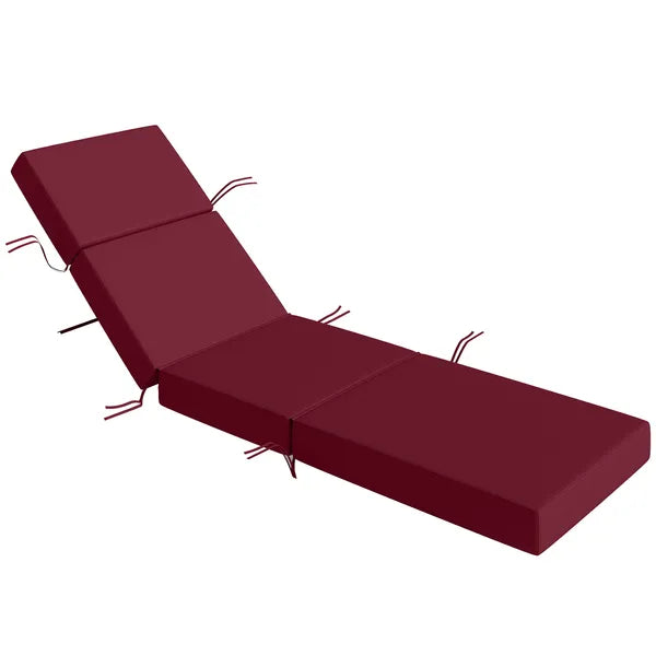 Outsunny Chaise Lounge Cushion, 4" Thick Outdoor Lounge Chair Cushion with Ties for Patio, 21" x 72 ", Red - product image 11