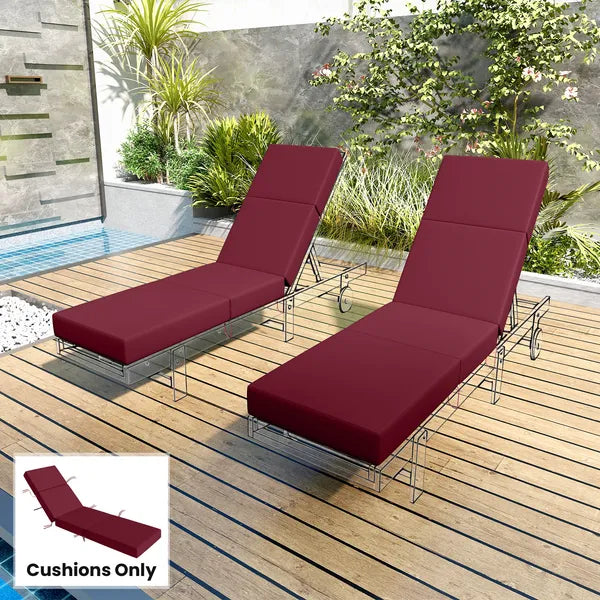 Outsunny Chaise Lounge Cushion, 4" Thick Outdoor Lounge Chair Cushion with Ties for Patio, 21" x 72 ", Red - product image 9