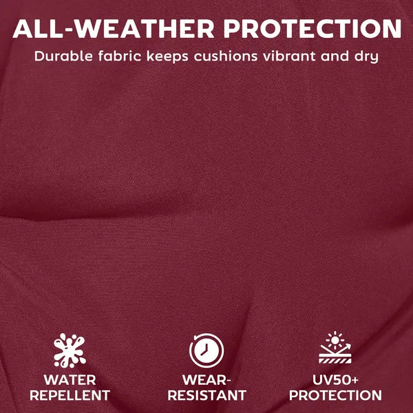Outsunny Chaise Lounge Cushion, 4" Thick Outdoor Lounge Chair Cushion with Ties for Patio, 21" x 72 ", Red - product image 5