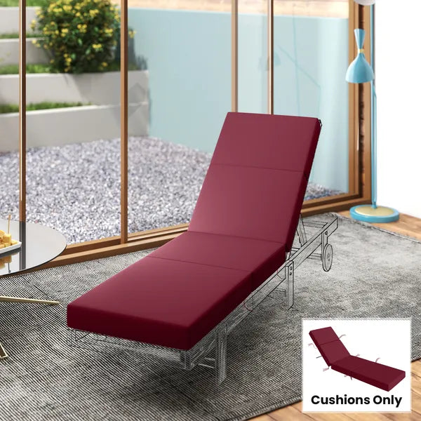 Outsunny Chaise Lounge Cushion, 4" Thick Outdoor Lounge Chair Cushion with Ties for Patio, 21" x 72 ", Red - product image 10