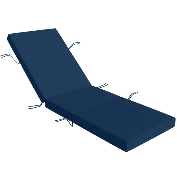 Outsunny Chaise Lounge Cushion, 4" Thick Outdoor Lounge Chair Cushions with Ties for Patio, 26" x 80 ", Navy Blue - product image 11