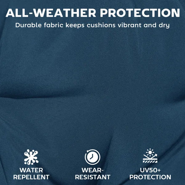 Outsunny Chaise Lounge Cushion, 4" Thick Outdoor Lounge Chair Cushions with Ties for Patio, 26" x 80 ", Navy Blue - product image 5