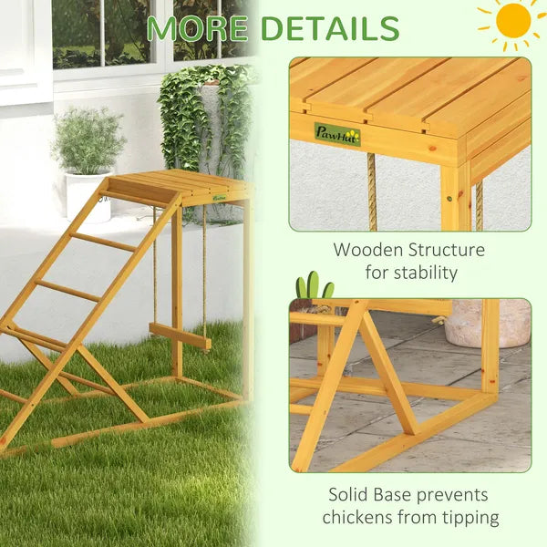 Chicken Activity Play Yellow with Chicken Perches Hen Ladder for Healthy Happy Animals Coop Toy - product image 6