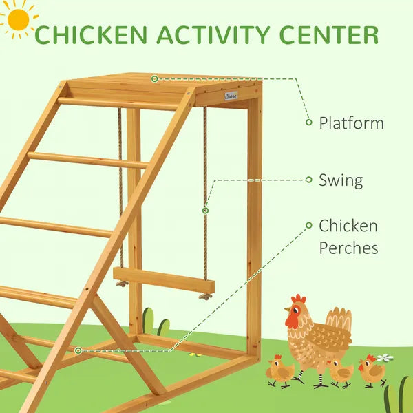 Chicken Activity Play Yellow with Chicken Perches Hen Ladder for Healthy Happy Animals Coop Toy - product image 4