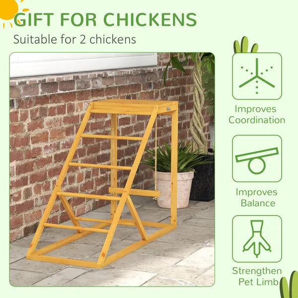 Chicken Activity Play Yellow with Chicken Perches Hen Ladder for Healthy Happy Animals Coop Toy - product image 7
