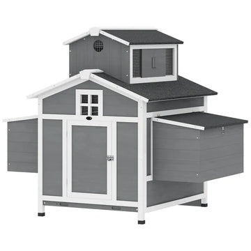 PawHut Chicken Coop for 2 Chickens, Wooden Hen House with Nesting Box, Pull-Out Tray, Ventilation Windows - product image 1
