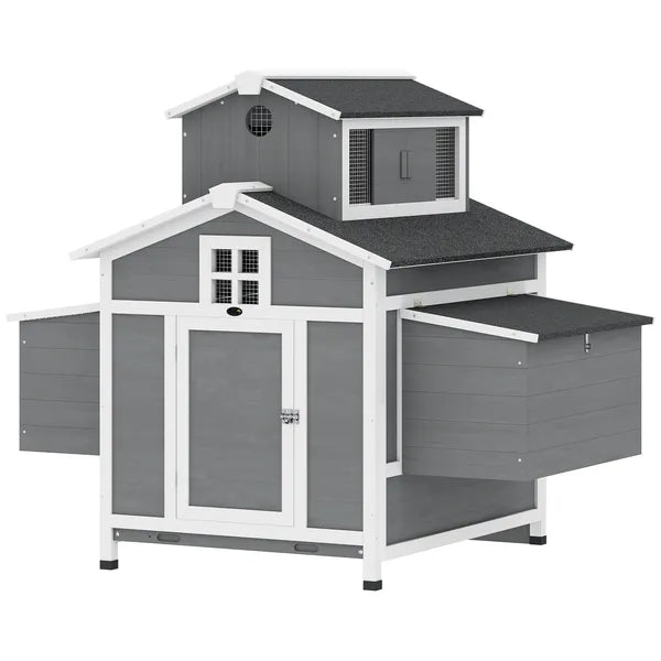 PawHut Chicken Coop for 2 Chickens, Wooden Hen House with Nesting Box, Pull-Out Tray, Ventilation Windows - product image 1