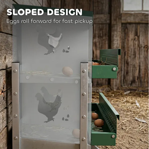 PawHut Chicken Nesting Boxes, 6 Compartment Steel Nesting Boxes for Chickens, Wall Mount Egg Laying Boxes with Vented Holes - product image 4