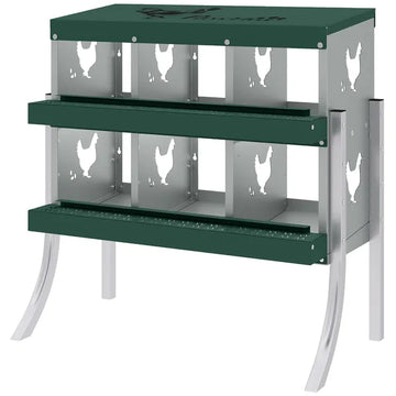 PawHut Chicken Nesting Boxes, 6 Compartment Steel Nesting Boxes for Chickens, Wall Mount Egg Laying Boxes with Vented Holes - product image 1