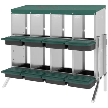 PawHut Chicken Nesting Boxes, 8 Compartment Metal Nesting Boxes for Chickens, Two-Tier Egg Laying Boxes with Vented Holes - product image 1