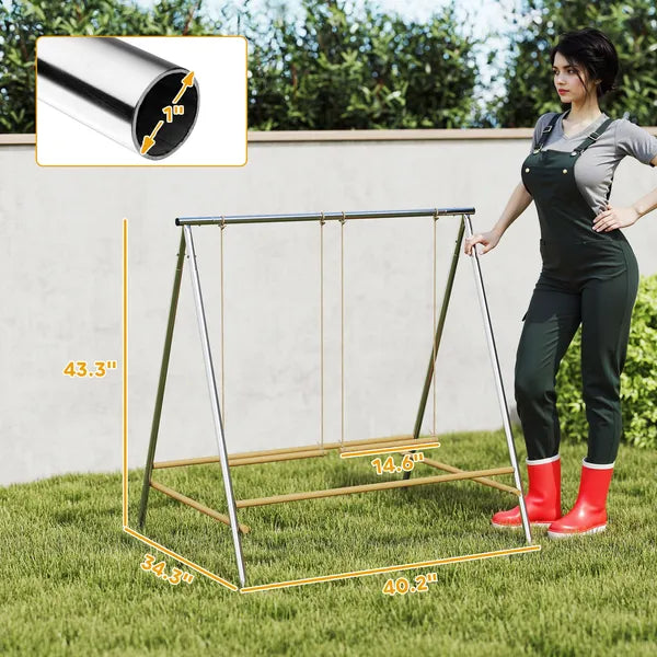 PawHut Chicken Perch for Coop, Chicken Roosting Bars with 2 Swings, Coop Accessories for Farm, Backyard, Silver - product image 3