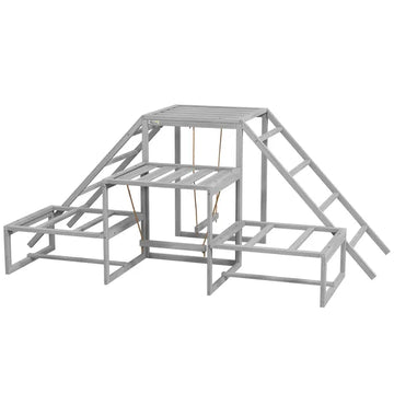 PawHut Chicken Roost Toys, Coop Accessories with Wood Stand, Ladder Platforms, for 10-15 Chickens - product image 1