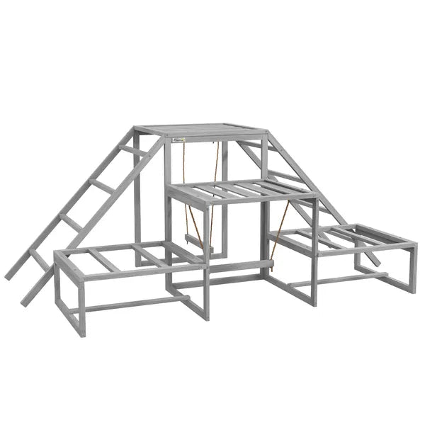 PawHut Chicken Roost Toys, Coop Accessories with Wood Stand, Ladder Platforms, for 10-15 Chickens - product image 11