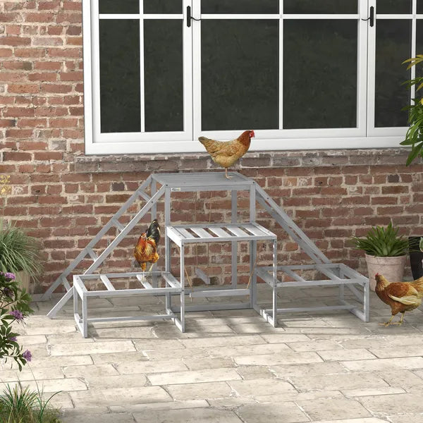 PawHut Chicken Roost Toys, Coop Accessories with Wood Stand, Ladder Platforms, for 10-15 Chickens - product image 10