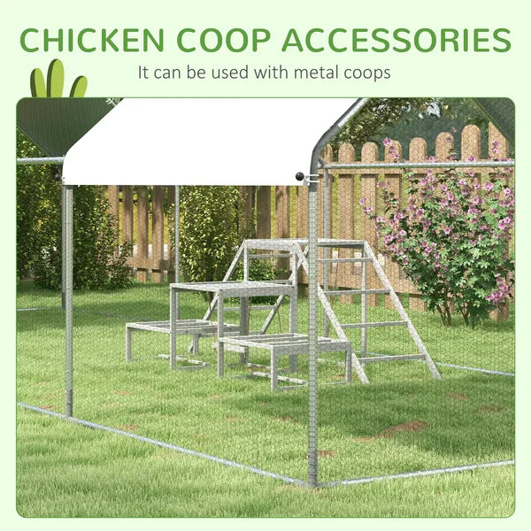 PawHut Chicken Roost Toys, Coop Accessories with Wood Stand, Ladder Platforms, for 10-15 Chickens - product image 5