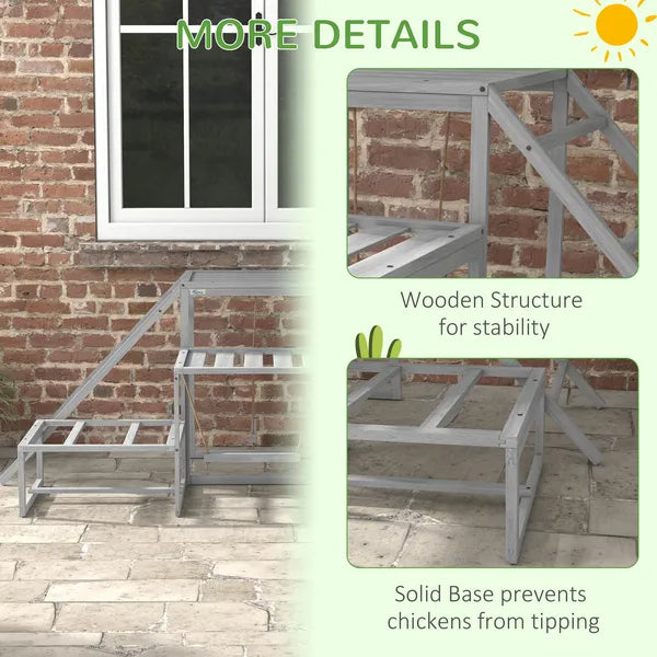 PawHut Chicken Roost Toys, Coop Accessories with Wood Stand, Ladder Platforms, for 10-15 Chickens - product image 6