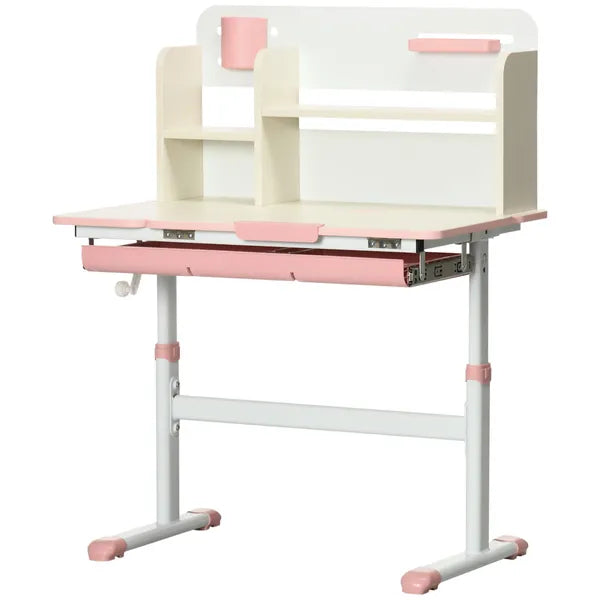 Children's Study Desk, Height Adjustable Writing Table with Tilt Desktop, Drawer and Storage, for School and Homework, Pink - product image 11