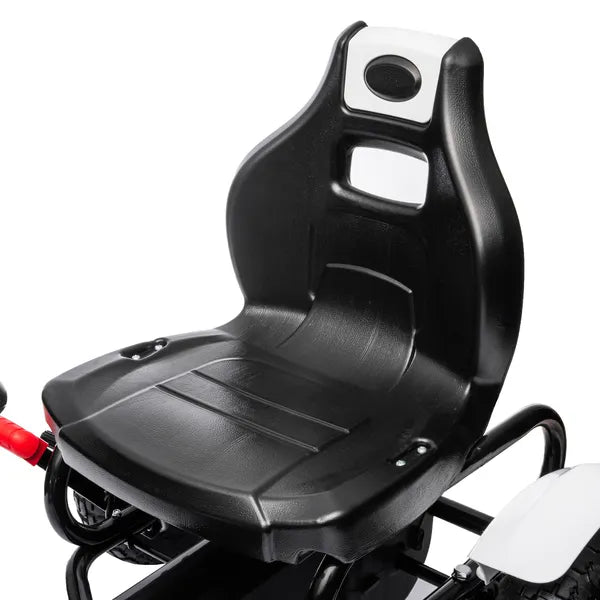 Aosom Childrens White Go Kart Pedal Ride-On Toy with Adjustable Seat Sharp Handling Handbrake Non-Slip Rubber Wheels - product image 9