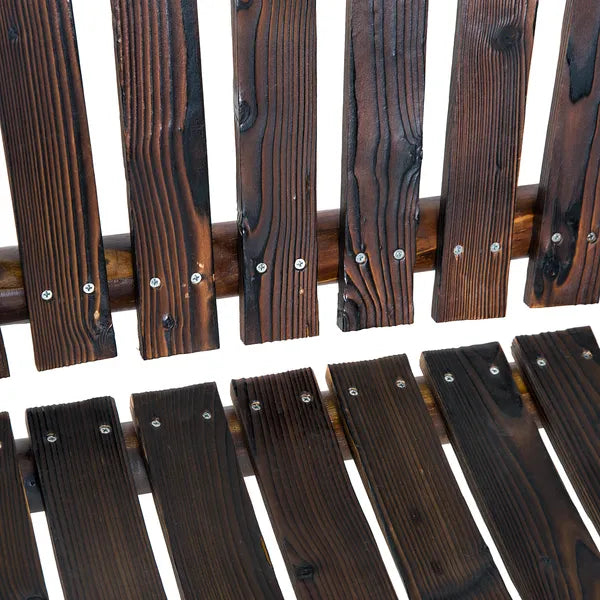 Classic Wooden High-Back Rocker, Carbonized for Garden Serenity and Relaxation, Durable Outdoor Furniture - product image 9