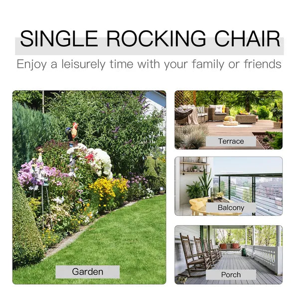 Classic Wooden High-Back Rocker, Carbonized for Garden Serenity and Relaxation, Durable Outdoor Furniture - product image 4