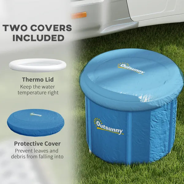 Outsunny Portable 79.25 Gallon Ice Bath Tub with Insulated Cover and Carry Bag Dark Blue - product image 4
