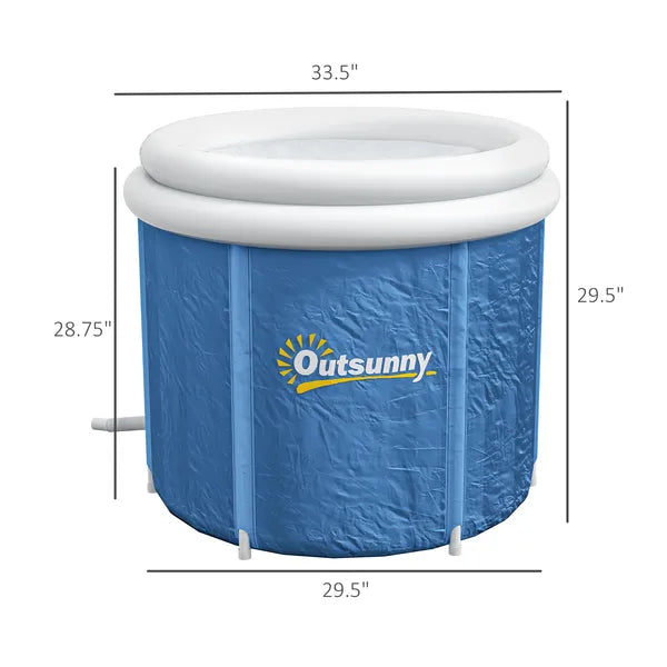 Outsunny Portable 79.25 Gallon Ice Bath Tub with Insulated Cover and Carry Bag Dark Blue - product image 3