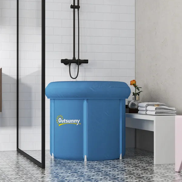 Outsunny Portable 79.25 Gallon Ice Bath Tub with Insulated Cover and Carry Bag Dark Blue - product image 10