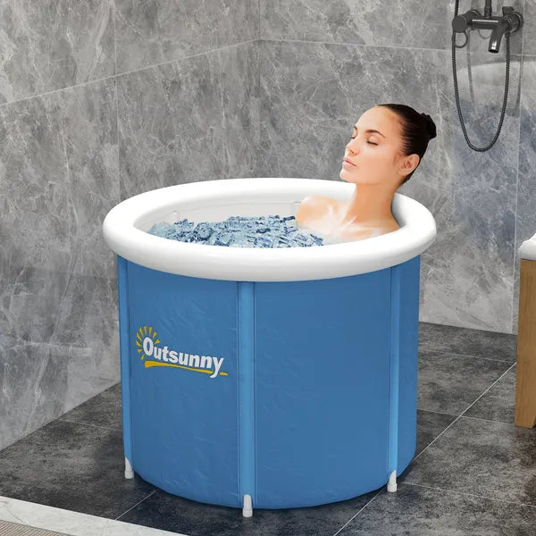 Outsunny Portable 79.25 Gallon Ice Bath Tub with Insulated Cover and Carry Bag Dark Blue - product image 2