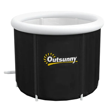 Outsunny Cold Plunge Tub, Portable Ice Bath with Thermo Lid for Athletes' Recovery, Black - product image 1