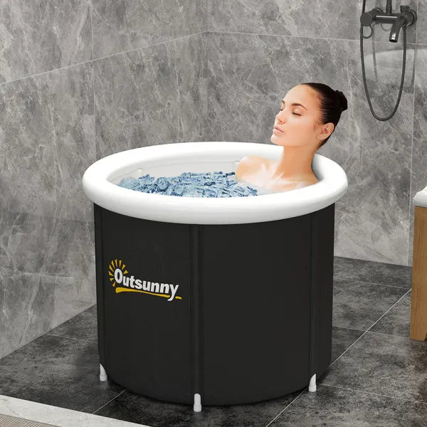 Outsunny Cold Plunge Tub, Portable Ice Bath with Thermo Lid for Athletes' Recovery, Black - product image 10