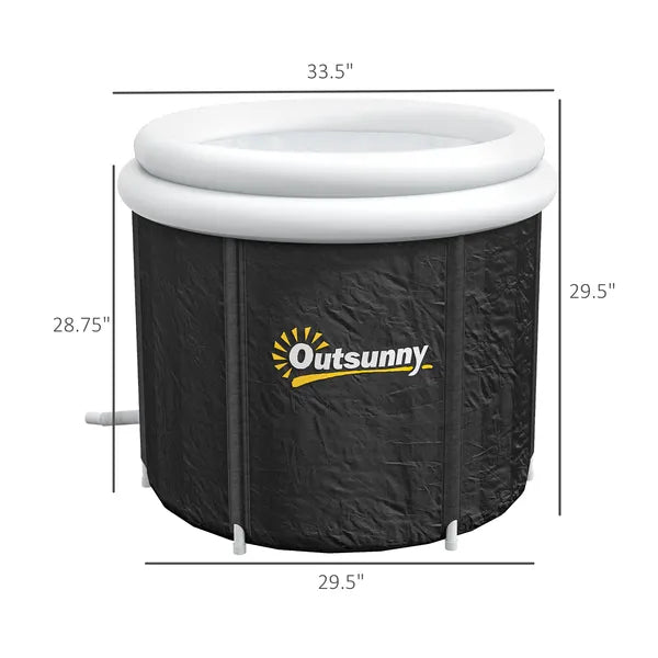 Outsunny Cold Plunge Tub, Portable Ice Bath with Thermo Lid for Athletes' Recovery, Black - product image 3