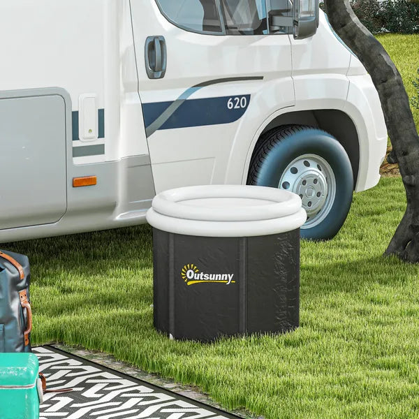Outsunny Cold Plunge Tub, Portable Ice Bath with Thermo Lid for Athletes' Recovery, Black - product image 8