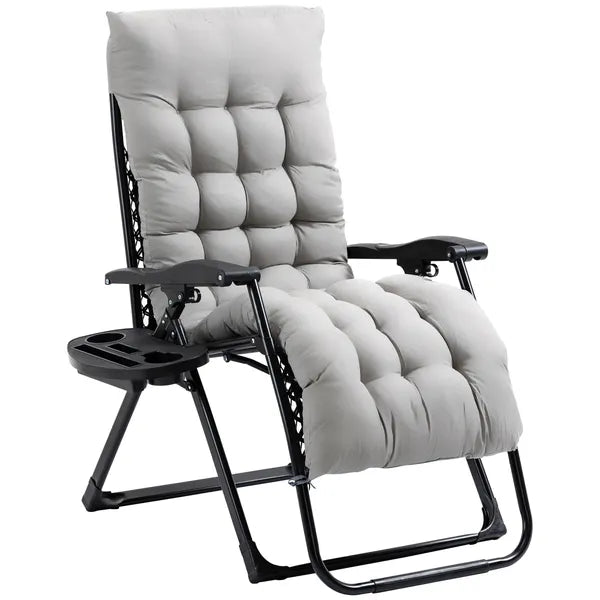 Outsunny Comfy Recline Chair with Cup Rest and Cushion for Alfresco Relaxation - product image 14