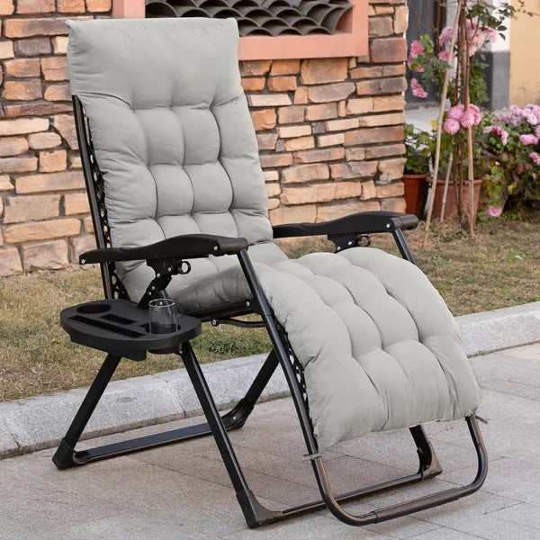 Outsunny Comfy Recline Chair with Cup Rest and Cushion for Alfresco Relaxation - product image 2