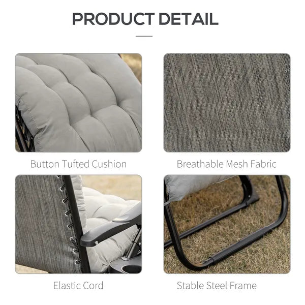 Outsunny Comfy Recline Chair with Cup Rest and Cushion for Alfresco Relaxation - product image 7
