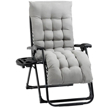 Outsunny Comfy Recline Chair with Cup Rest and Cushion for Alfresco Relaxation - product image 1