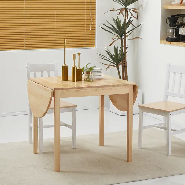 HOMCOM Compact Folding Dining Table 56" Small Space Wood Kitchen Table Drop Leaf Natural - product image 7