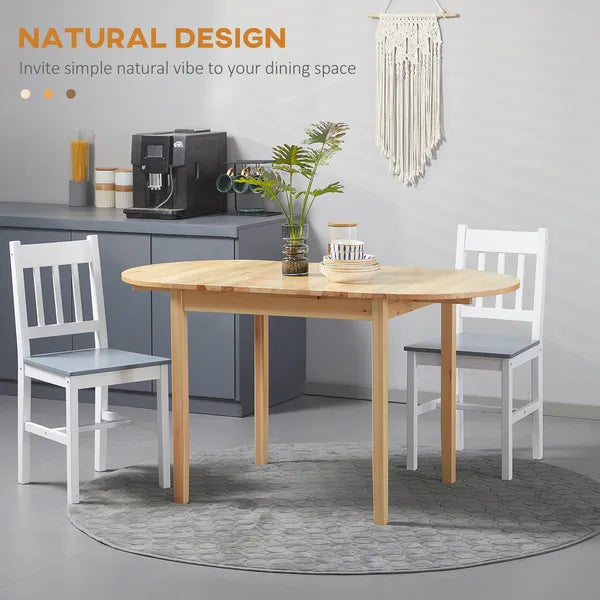 HOMCOM Compact Folding Dining Table 56" Small Space Wood Kitchen Table Drop Leaf Natural - product image 4