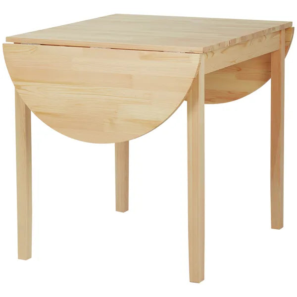 HOMCOM Compact Folding Dining Table 56" Small Space Wood Kitchen Table Drop Leaf Natural - product image 1