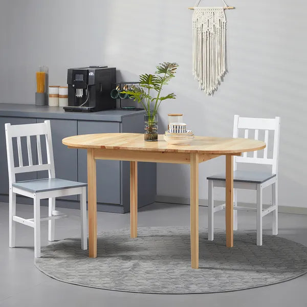 HOMCOM Compact Folding Dining Table 56" Small Space Wood Kitchen Table Drop Leaf Natural - product image 10