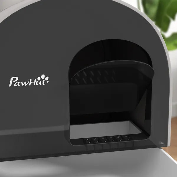 PawHut Covered Cat Litter Box, for Indoor use, with Tray, Scoop, Filter, 17"x17"x18.5", Light Gray - product image 7