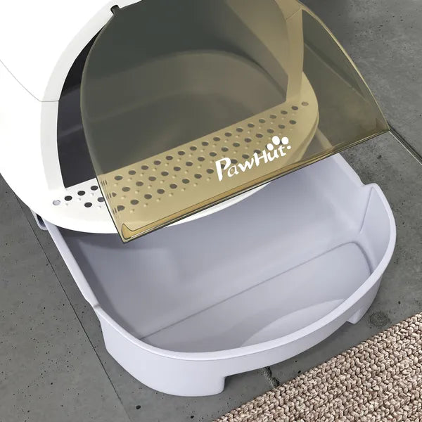 Covered Cat Litter Box with Lid, Scoop, Deodorizing Bags for Odor Control, Privacy, Easy to Clean, Gray - product image 8