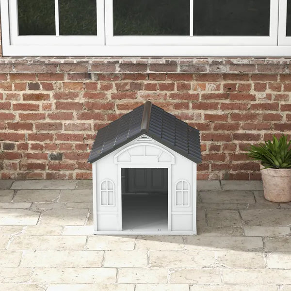 PawHut Cozy Pet House Water-Resistant Indoor/Outdoor Puppy Shelter Gray for Small/Medium Dogs Easy to Install - product image 8