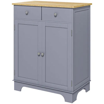 Curio Credenza: Kitchen Storage Cabinet with Solid Wood Top, Adjustable Shelf and 2 Drawers for Living Room - product image 1