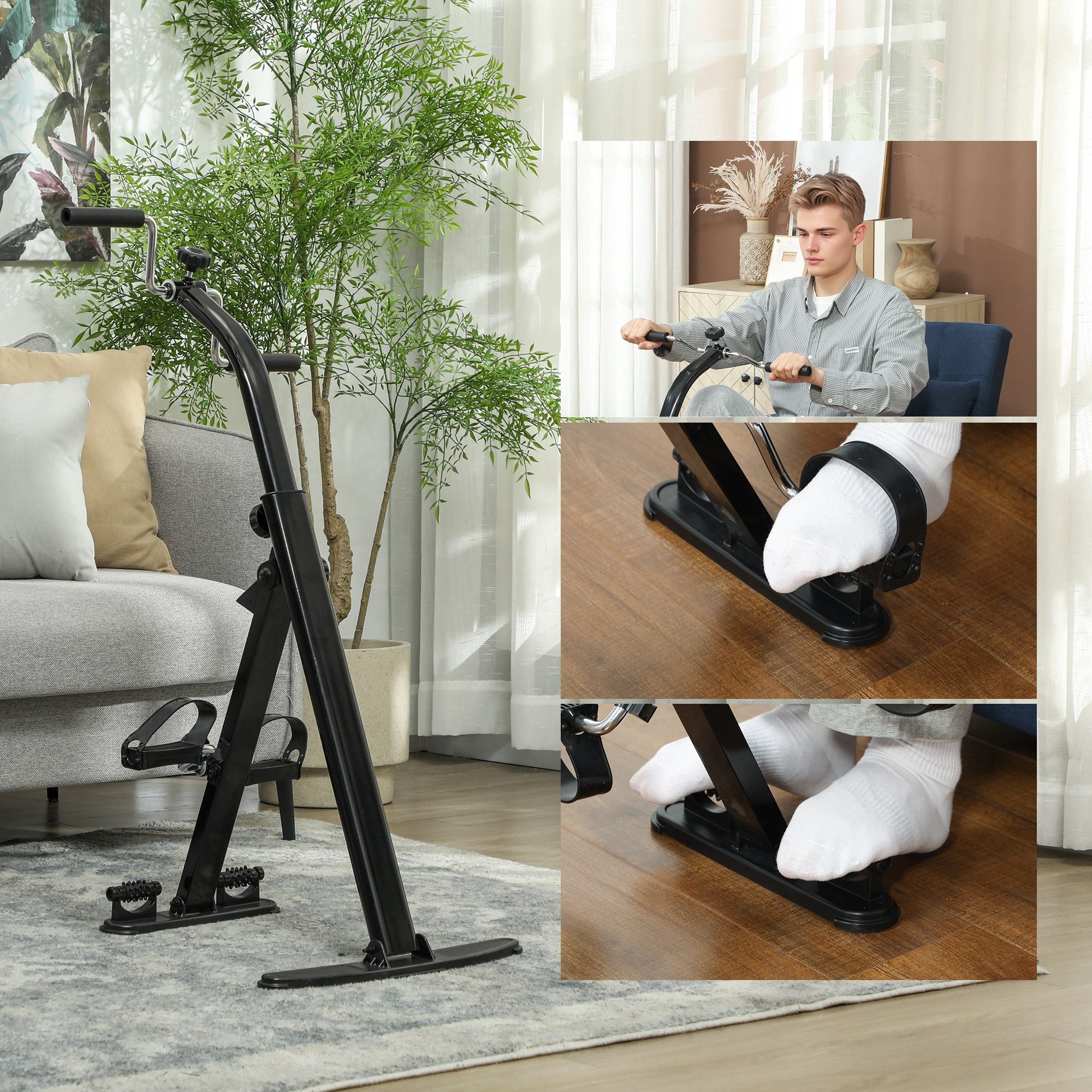 Soozier Seated Pedal Exerciser with LCD Monitor and Massage Rollers - product view 4